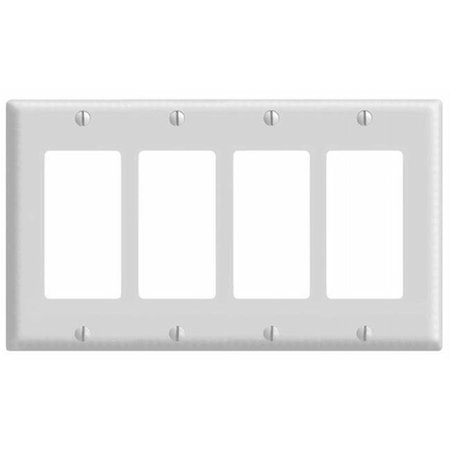 LEVITON Leviton White Four Gang Switch Wallplate  005-80412-W 005-80412-W